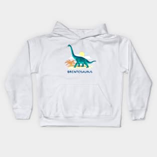 Illustration of brontosaurus Kids Hoodie